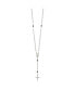 ფოტო #3 პროდუქტის Sterling Silver Black Crystal Bead Rosary Pendant Necklace 24"