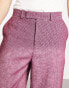 ASOS DESIGN smart wide wool mix trousers in burgundy puppytooth