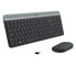 Logitech MK470 Slim Combo - Full-size (100%) - RF Wireless - QWERTZ - Graphite - Mouse included