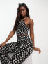 Фото #1 товара ASOS DESIGN tie back top co-ord in black based daisy print