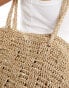 Фото #3 товара ASOS DESIGN straw hand crochet tote bag in mixed weave