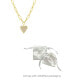 Gold Adjustable Chunky Paperclip Link Pave Heart Necklace