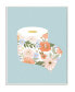 Spring Floral Print Toilet Paper Over Blue Art, 13" x 19"