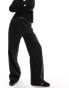 Фото #2 товара Monki drawstring straight leg trousers in black pinstripe