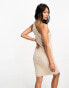 Dr Denim one shoulder mini dress in taupe