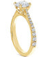 ფოტო #3 პროდუქტის Diamond Round-Cut Solitaire Tapered Pavé Engagement Ring (1-1/10 ct. t.w.) in 14k Gold