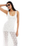 Фото #1 товара Bershka lace midaxi dress in white