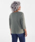 ფოტო #2 პროდუქტის Style & Co Plus Size Cotton V-Neck 3/4-Sleeve Top, Created for