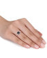 ფოტო #2 პროდუქტის Black Diamond (7/8 ct. t.w.) & White Diamond (1/10 ct. t.w.) Cushion Halo Engagement Ring in 14k Rose Gold