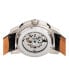 ფოტო #4 პროდუქტის Philippe Automatic White Dial, Genuine Black Leather Watch 41mm