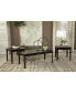 Home Furnishings 3-Piece Asian Hardwood and Medium Density Fiberboard Occasional Table Set
