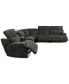Фото #7 товара Sebaston 6-Pc. Fabric Sectional with 3 Power Motion Recliners and 1 USB Console, Created for Macy's