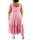 ფოტო #2 პროდუქტის Plus Size Cotton Eyelet Belted Midi Dress