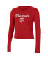 Фото #3 товара Women's Red Wisconsin Badgers Vault Cropped Long Sleeve T-shirt