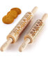 Wooden Carved Christmas Rolling Pin 2-Pc.