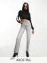 Фото #2 товара ASOS DESIGN Tall cropped easy straight jeans grey