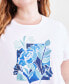 Фото #3 товара Блузка Graphic Print T-Shirt Style & Co plus Size, созданная для Macy's.