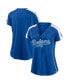 Women's Royal and White Los Angeles Dodgers True Classic League Diva Pinstripe Raglan V-Neck T-shirt