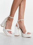Фото #7 товара Glamorous platform heel sandals in white patent