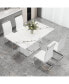 Фото #11 товара White Marble Dining Table with 4 High Back Chairs