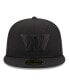 ფოტო #4 პროდუქტის Men's Washington Commanders Black on Black Alternate Logo 59FIFTY Fitted Hat