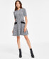 Фото #1 товара Petite Tweed Short-Sleeve A-Line Dress