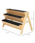 Фото #3 товара 47" x 27" x 32" 3-Tier Wood Raised Garden Bed with Clapboard for Tools