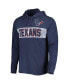 Фото #2 товара Men's Navy Distressed Houston Texans Field Franklin Hooded Long Sleeve T-shirt