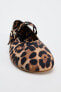 ANIMAL PRINT DOUBLE STRAP BALLERINAS