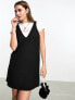 Фото #7 товара Monki pinafore mini dress in black