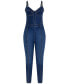 Фото #5 товара Women's Sami Sleeveless Denim Jumpsuit