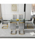 Фото #4 товара Стулья для кухни Simplie Fun, большой современный минималистический стол из стекла, вмещает 6-8 человек, с темперированным стеклянным столешницей и большими ножками из МДФ, удобные и минималистические.