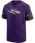 Фото #3 товара Men's Purple Baltimore Ravens Textured Hashmark V-Neck T-shirt