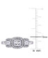 ფოტო #5 პროდუქტის Diamond Princess Halo Three Stone Engagement Ring (1 ct. t.w.) in 14k White Gold