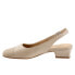 Trotters Dea T7001-114 Womens Beige Narrow Leather Slingback Heels Shoes 10.5