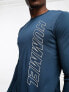 Hummel mesh t-shirt with long sleeves in navy