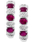 ფოტო #3 პროდუქტის EFFY® Emerald (1-1/6 ct. t.w.) & Diamond (1/20 ct. t.w.) Extra Small Hoop Earrings in Sterling Silver, 0.33" (Also available in Ruby and Sapphire)
