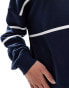 Pieces Sport Core sweatshirt with piping detail in blue and white BLAU, M - EU 38 - фото #2