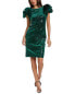 Tadashi Shoji Velvet Sheath Dress Women's Green Xs