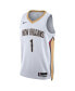 Фото #4 товара Men's Zion Williamson White New Orleans Pelicans Swingman Jersey - Association Edition