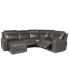 Фото #21 товара CLOSEOUT! Blairemoore 5-Pc. Leather Power Chaise Sectional with 1 USB Console and 2 Power Recliners, Created for Macy's