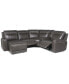 CLOSEOUT! Blairemoore 5-Pc. Leather Power Chaise Sectional with 1 USB Console and 2 Power Recliners, Created for Macy's