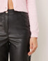 New Look leather-look slim fit trouser in black