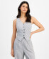 Фото #1 товара Women's Button-Front V-Neck Vest, Created for Macy's