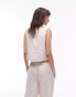 Topshop co-ord tie front linen waistcoat in beige