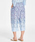 Women's Linen Blend Ombré Print Cropped Pants, Created for Macy's