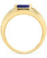 ფოტო #4 პროდუქტის EFFY® Men's Sapphire (1-3/8 ct. t.w.) & Diamond (3/8 ct. t.w.) Ring in 14k Gold