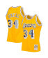 Men's Shaquille O'Neal Gold-Tone Los Angeles Lakers 1996-97 Hardwood Classics 75th Anniversary Diamond Swingman Jersey