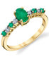 ფოტო #1 პროდუქტის Emerald (5/8 ct. t.w.) & Diamond (1/20 ct. t.w.) Ring in 10k Gold