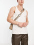 ASOS DESIGN 2 pack vest with scoop neck in ecru and khaki